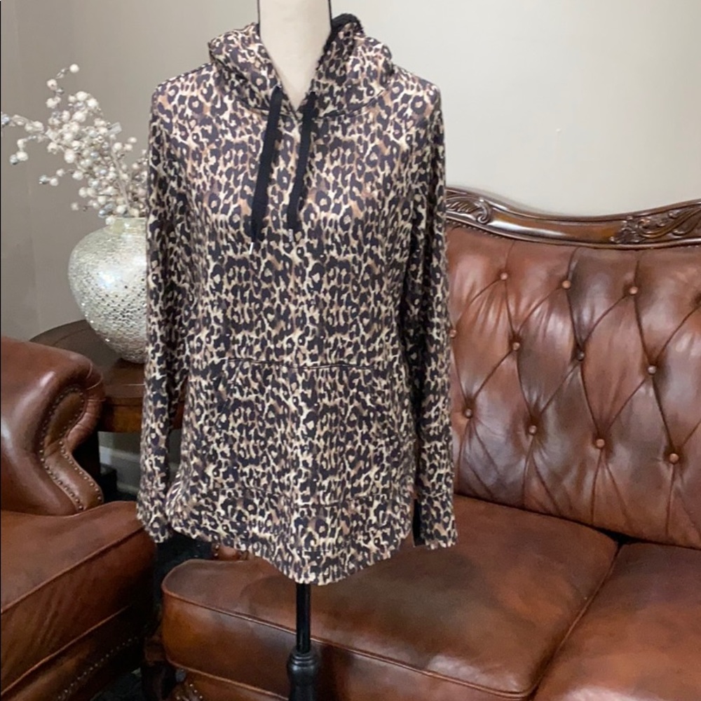 Ideology Women's Leopard Round-Hem Hoodie, - Picture 6 of 9
